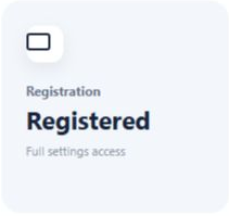 Registered state on Dashboard